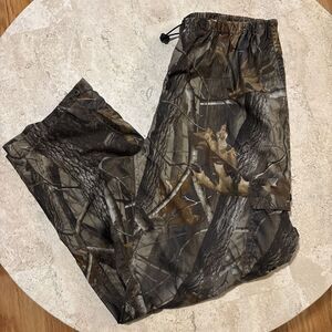 Field & stream XL Hunting Camo Cargo Pants Zippered Bottoms And Adjustable Waist